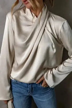 Satin Crossover Front Elegant Blouse Women UK | Backless