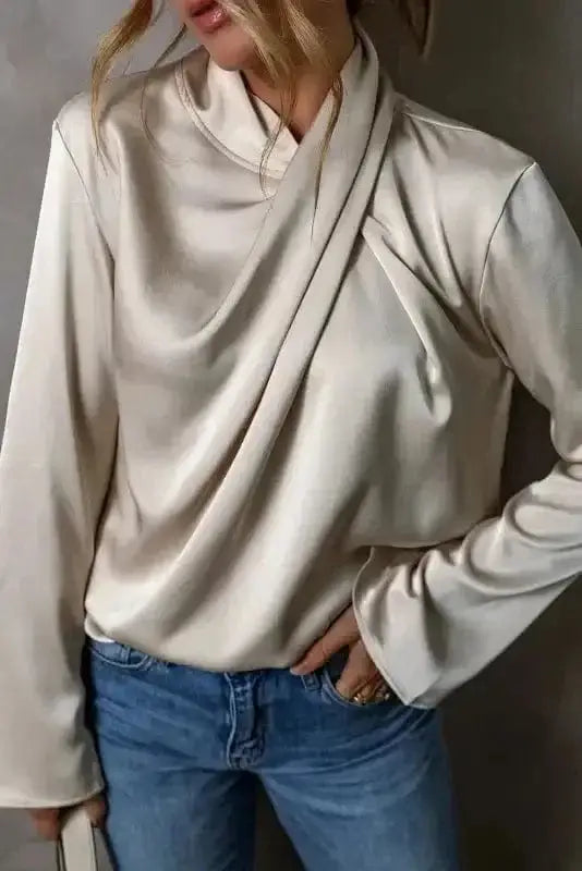 Satin Crossover Front Elegant Blouse Women UK | Backless