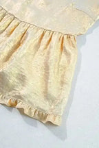 Metallic Velvet Babydoll Puff Sleeve Blouse Women UK | Glam
