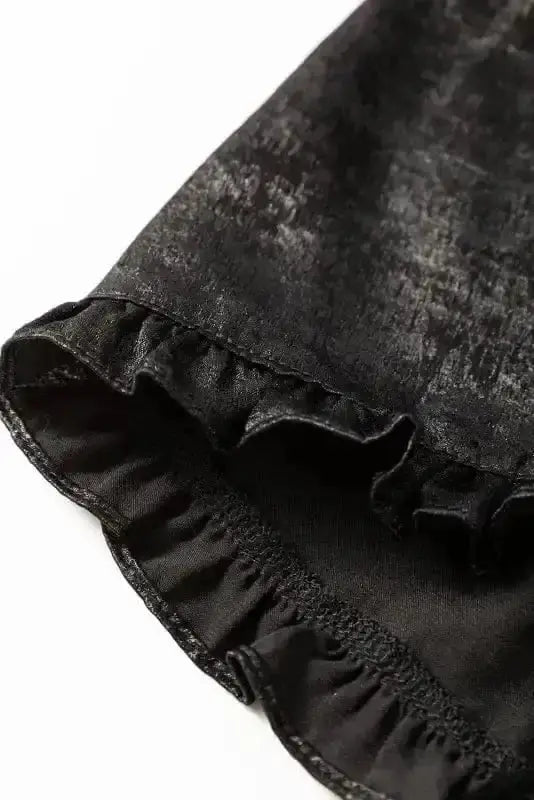 Metallic Velvet Babydoll Puff Sleeve Blouse Women UK | Glam