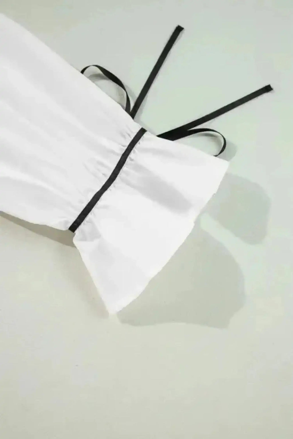 Monochrome Striped Bowtie Cotton Ruffle Blouse Women UK