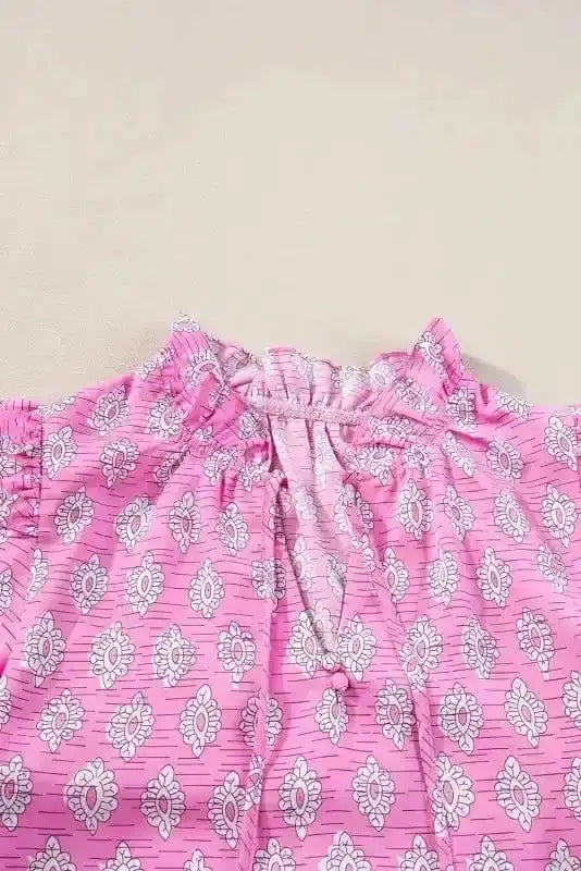 Pink Vintage Floral Blouse Women UK | Retro Style