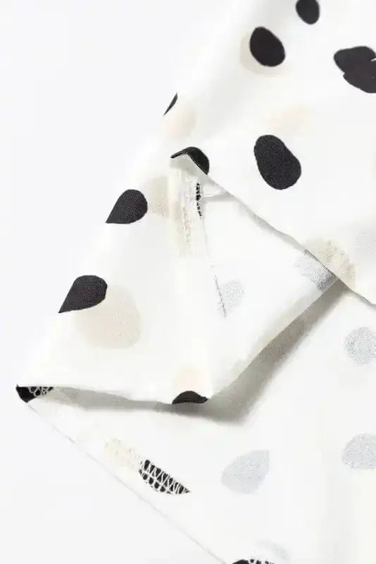 Polka Dot V-Neck Casual Blouse Women UK | All Over Print