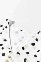 Polka Dot V-Neck Casual Blouse Women UK | All Over Print