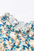 Floral Petal Print Puff Sleeve Blouse Women UK | Spring