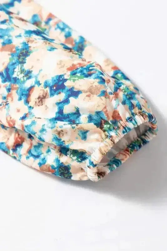 Floral Petal Print Puff Sleeve Blouse Women UK | Spring