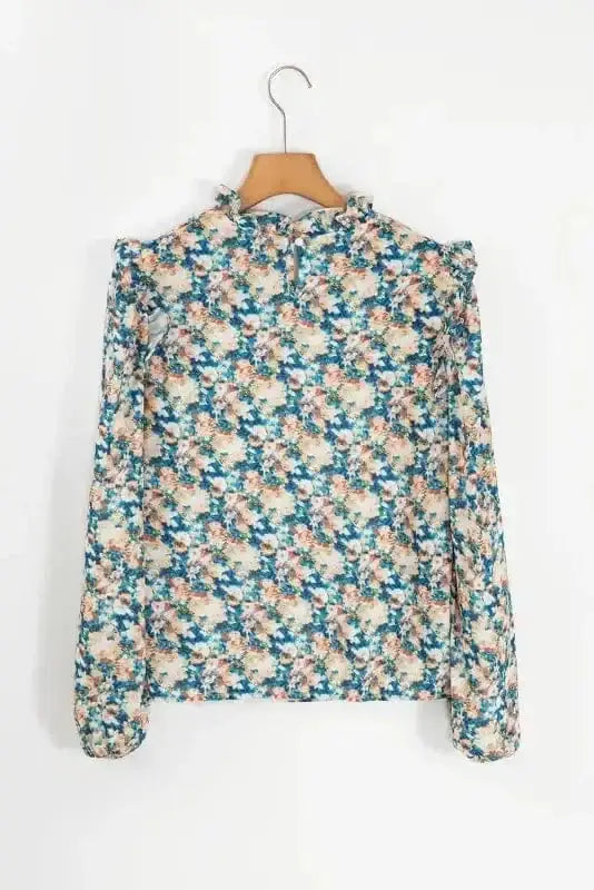 Floral Petal Print Puff Sleeve Blouse Women UK | Spring
