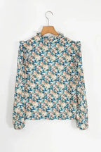 Floral Petal Print Puff Sleeve Blouse Women UK | Spring