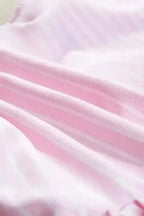 Pink Striped Puff Sleeve Ruffle Blouse Women UK | Spring