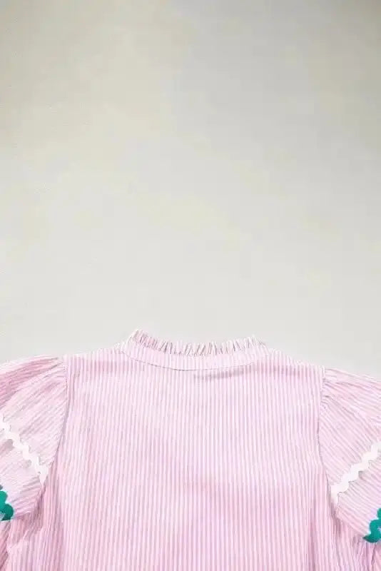 Sky Blue Striped Ruffled Sleeve Blouse Women UK | Rick Rack