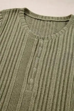 Green Solid Ribbed Sleek Fit Blouse Women UK | Casual
