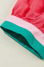 Colour Block V-Neck Puff Sleeve Blouse Women UK | Vibrant