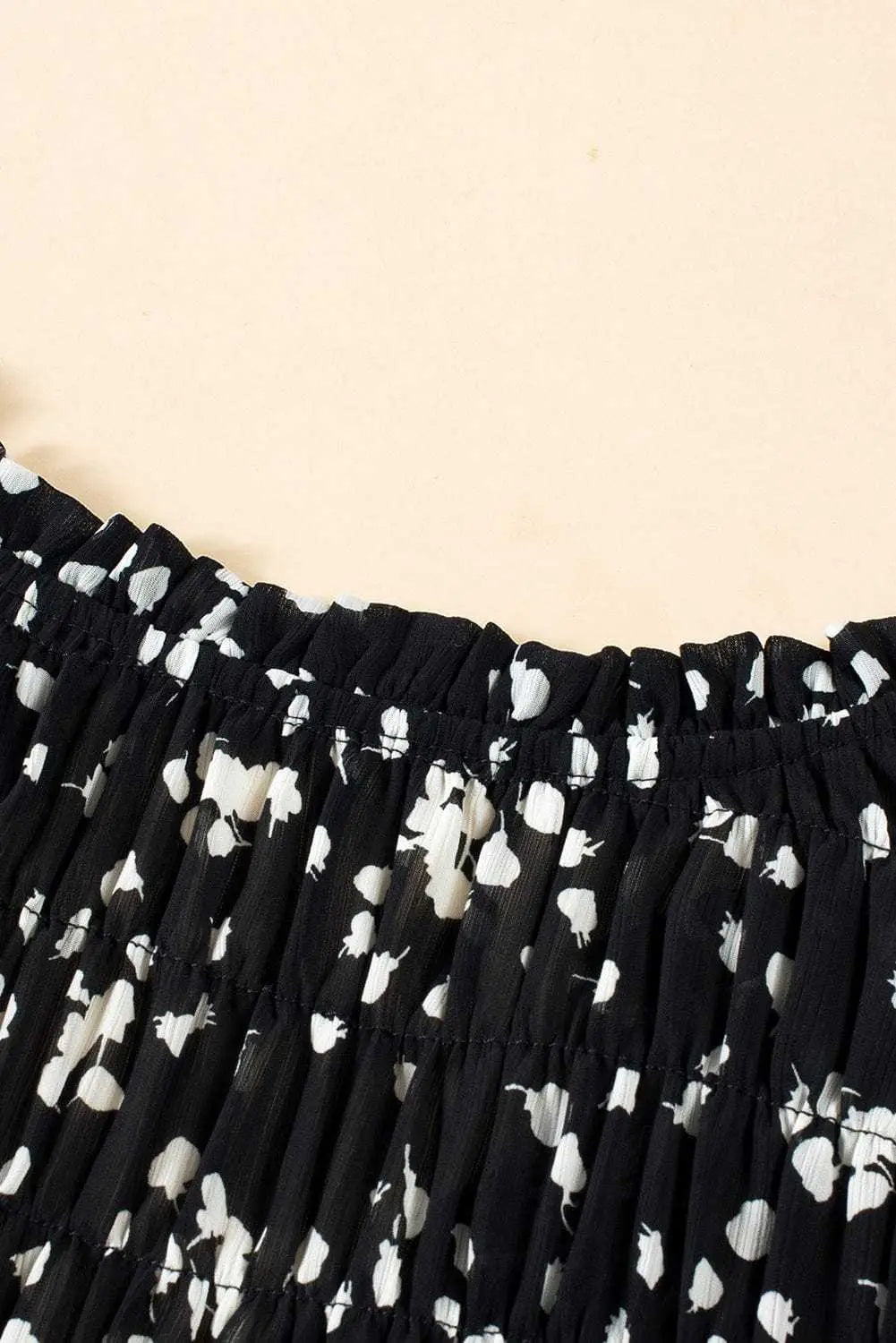 Floral Abstract Split Neck Crinkle Fabric Blouse Women UK