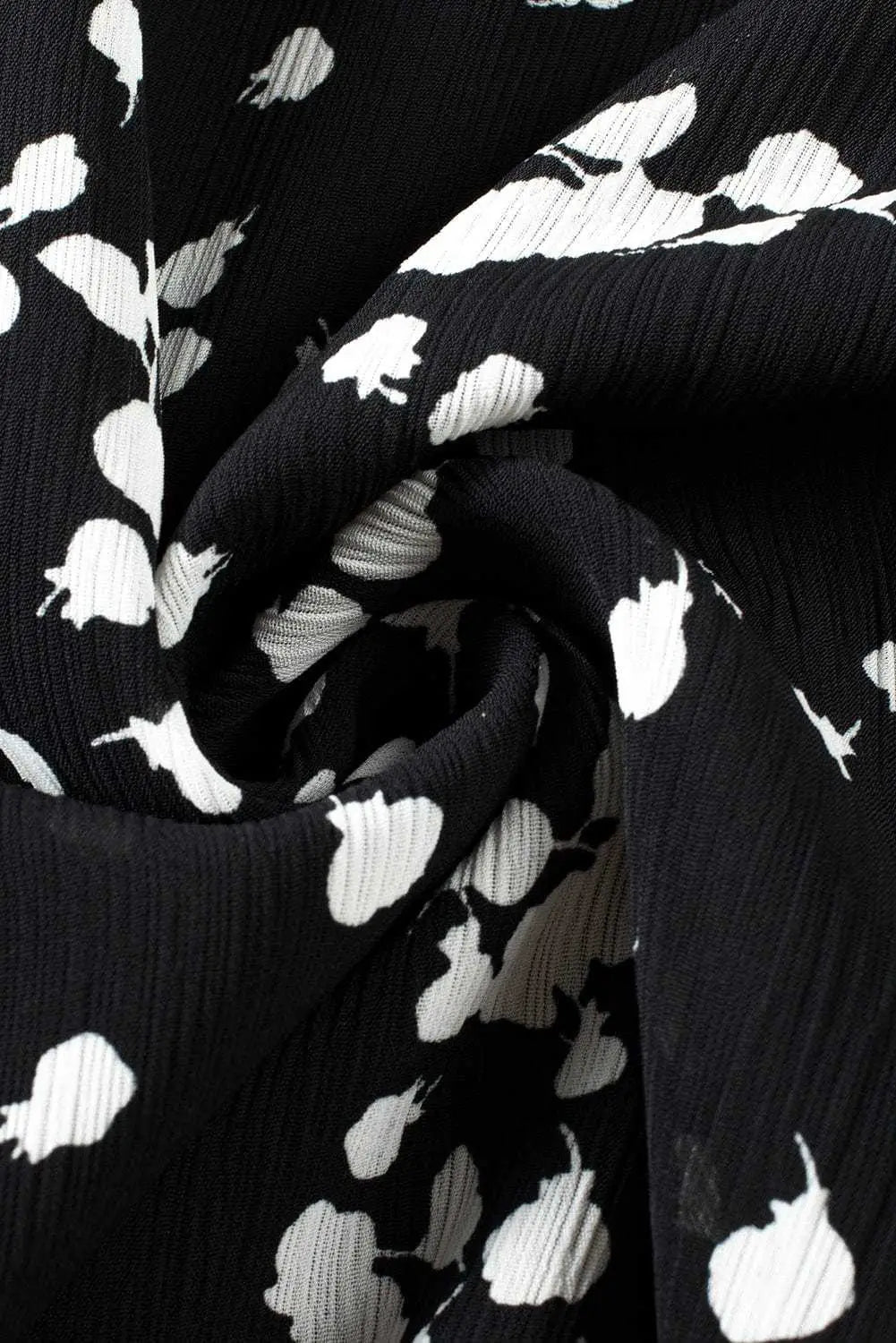 Floral Abstract Split Neck Crinkle Fabric Blouse Women UK