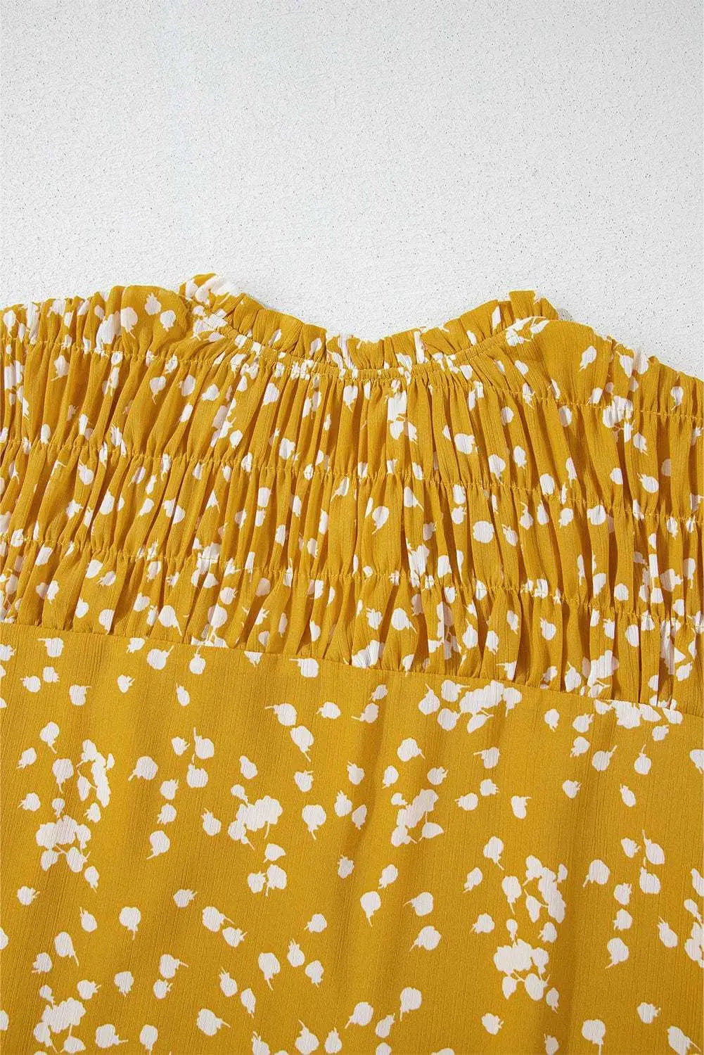 Floral Abstract Split Neck Crinkle Fabric Blouse Women UK