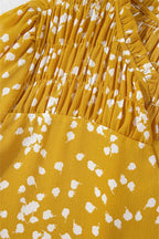 Floral Abstract Split Neck Crinkle Fabric Blouse Women UK