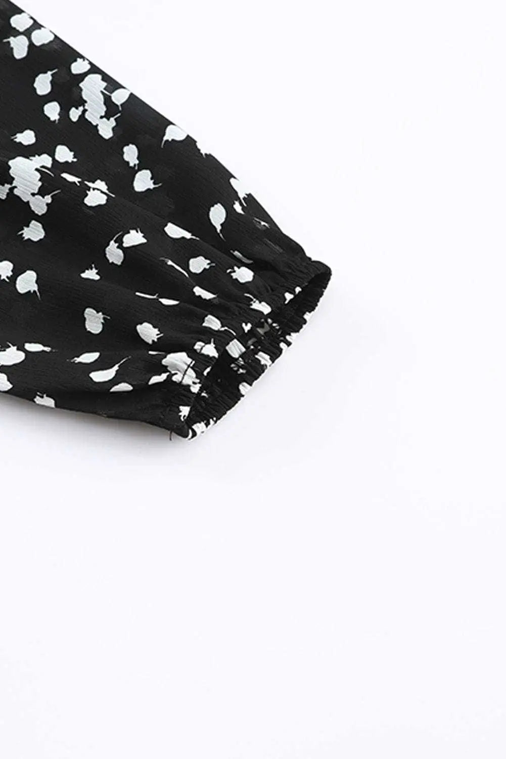 Floral Abstract Split Neck Crinkle Fabric Blouse Women UK
