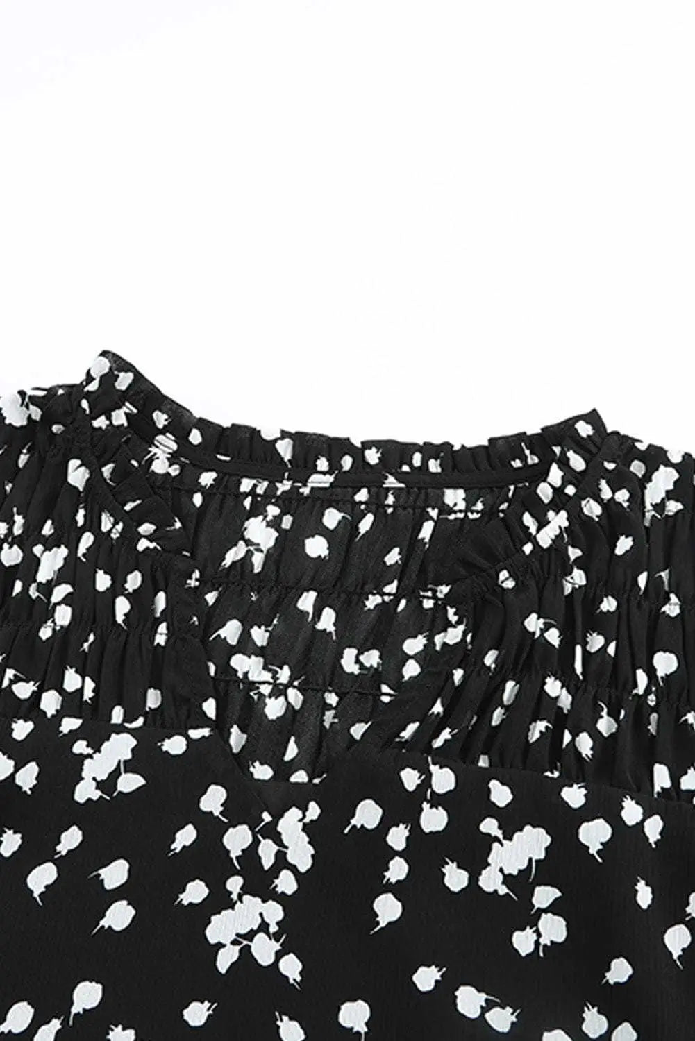Floral Abstract Split Neck Crinkle Fabric Blouse Women UK
