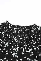 Floral Abstract Split Neck Crinkle Fabric Blouse Women UK