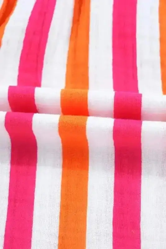 Striped Balloon Sleeve Textured Blouse Women UK | Summer