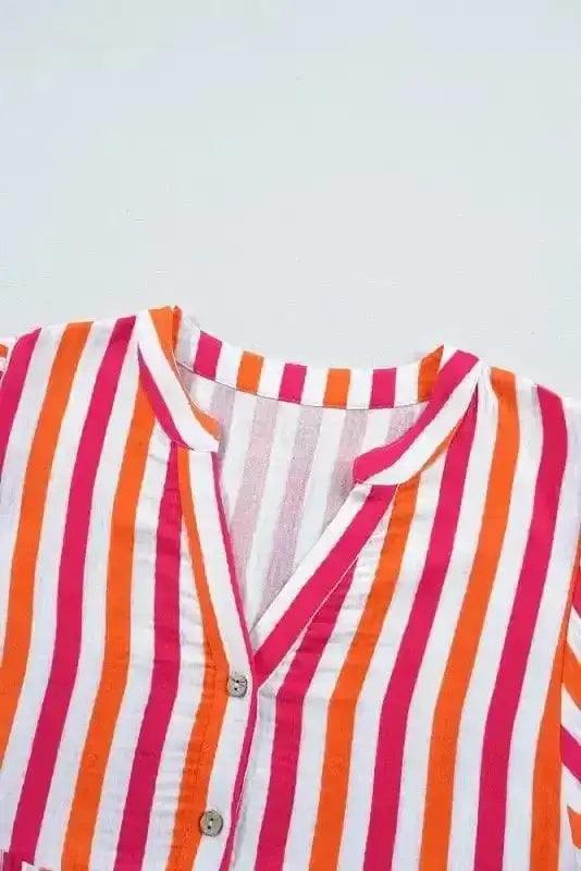 Striped Balloon Sleeve Textured Blouse Women UK | Summer