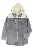 Color Block Hooded Corduroy Jacket Women UK