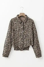 Leopard Print Corduroy Jacket Women UK
