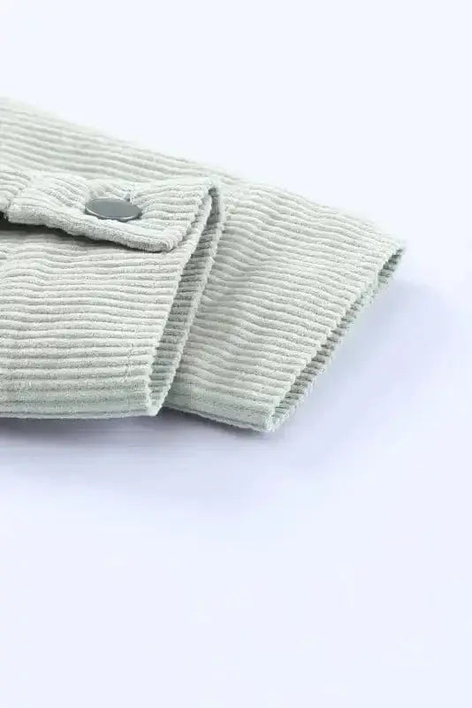Sky Blue Raw Hem Cropped Corduroy Jacket Women UK