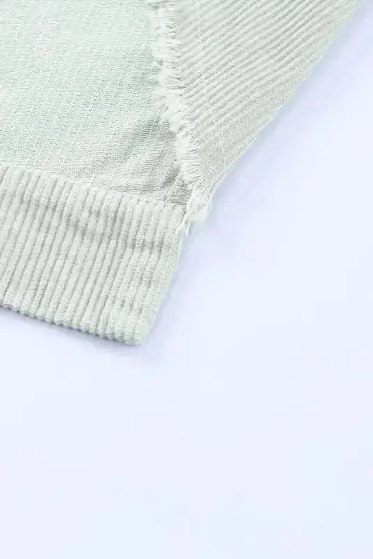Sky Blue Raw Hem Cropped Corduroy Jacket Women UK