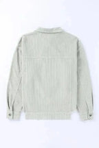 Sky Blue Raw Hem Cropped Corduroy Jacket Women UK
