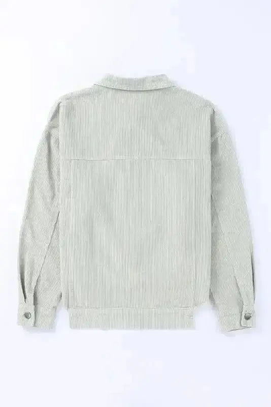 Sky Blue Raw Hem Cropped Corduroy Jacket Women UK