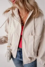 Teal Hooded Corduroy Jacket Women UK