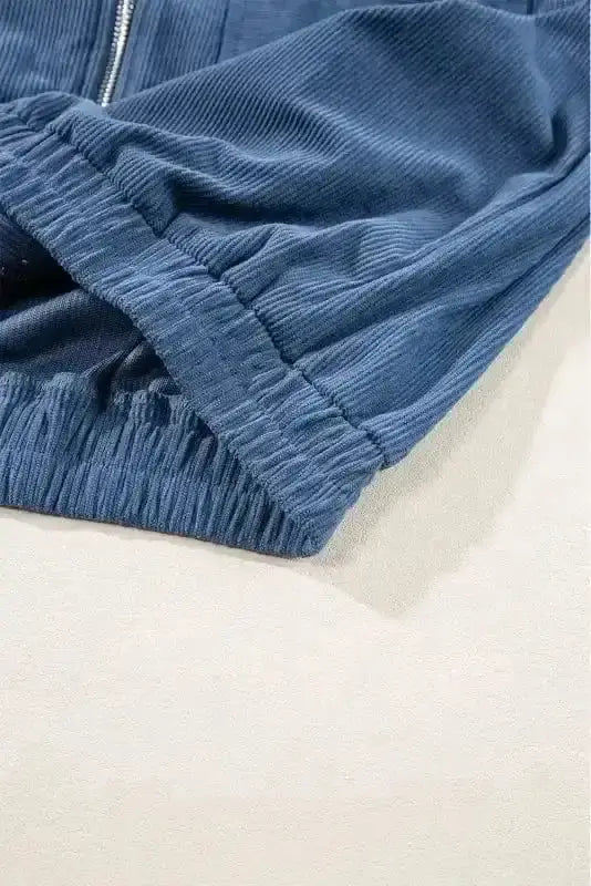 Teal Hooded Corduroy Jacket Women UK