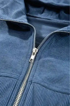 Teal Hooded Corduroy Jacket Women UK