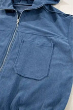 Teal Hooded Corduroy Jacket Women UK