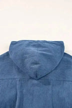 Teal Hooded Corduroy Jacket Women UK