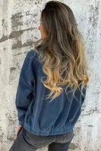 Teal Hooded Corduroy Jacket Women UK