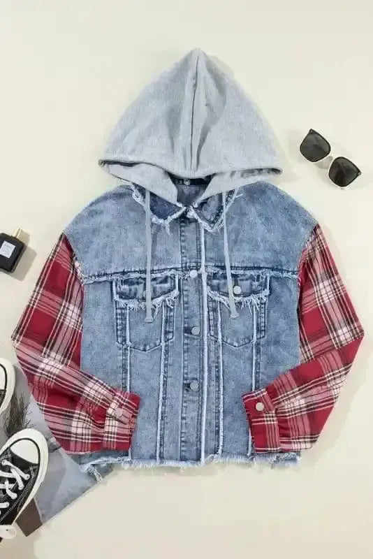 Tartan Plaid Denim Jacket Women UK