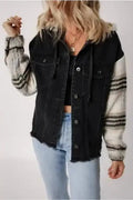 Plaid Hooded Denim Jacket Women UK