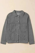 Oversized Stripe Denim Jacket Women UK