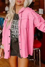 Pearl Beaded Denim Jacket Women UK