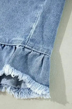 Frayed Hem Denim Jacket Women UK