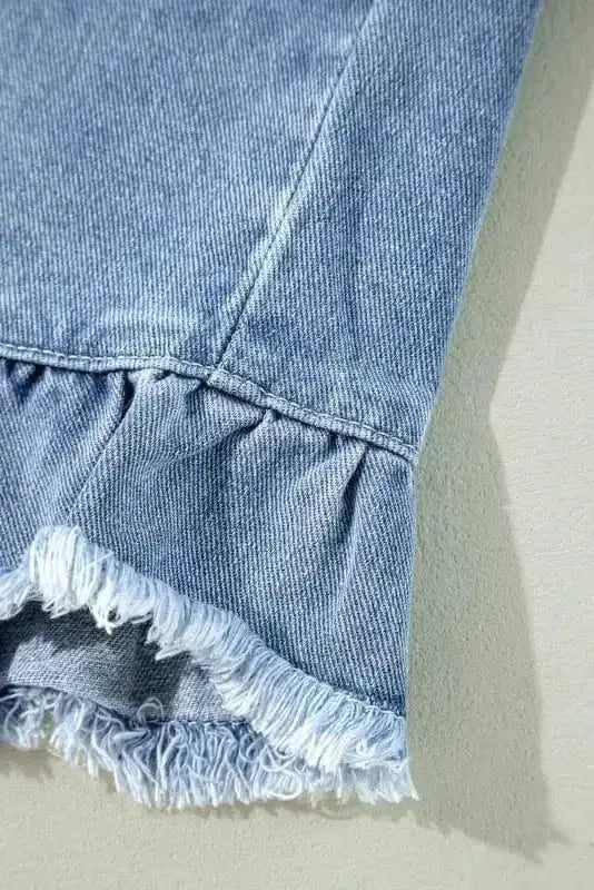 Frayed Hem Denim Jacket Women UK