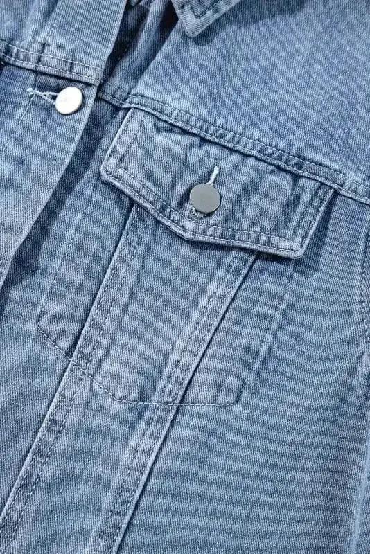 Frayed Hem Denim Jacket Women UK