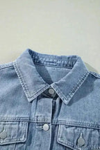 Frayed Hem Denim Jacket Women UK