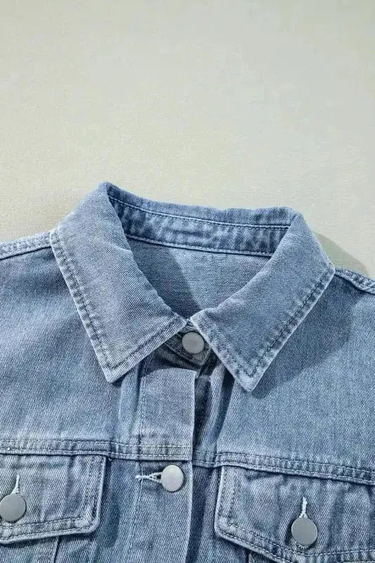 Frayed Hem Denim Jacket Women UK