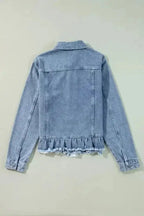 Frayed Hem Denim Jacket Women UK