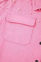 Pearl Beaded Denim Jacket Women UK
