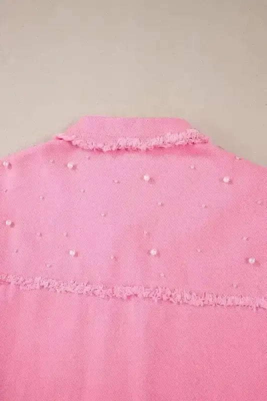 Pearl Beaded Denim Jacket Women UK