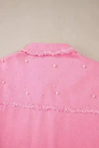 Pearl Beaded Denim Jacket Women UK